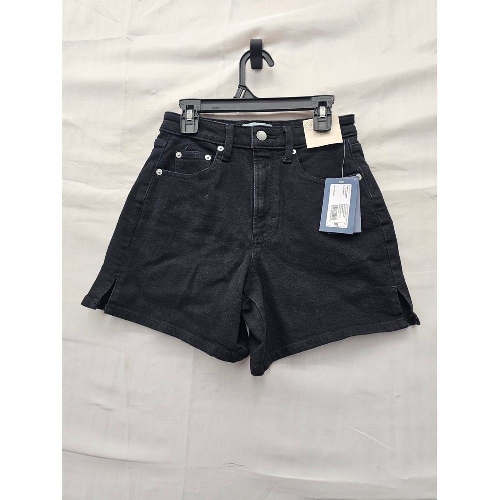 Universal Thread Womens High Rise A-Line Shorts Black Denim Casual Size 00